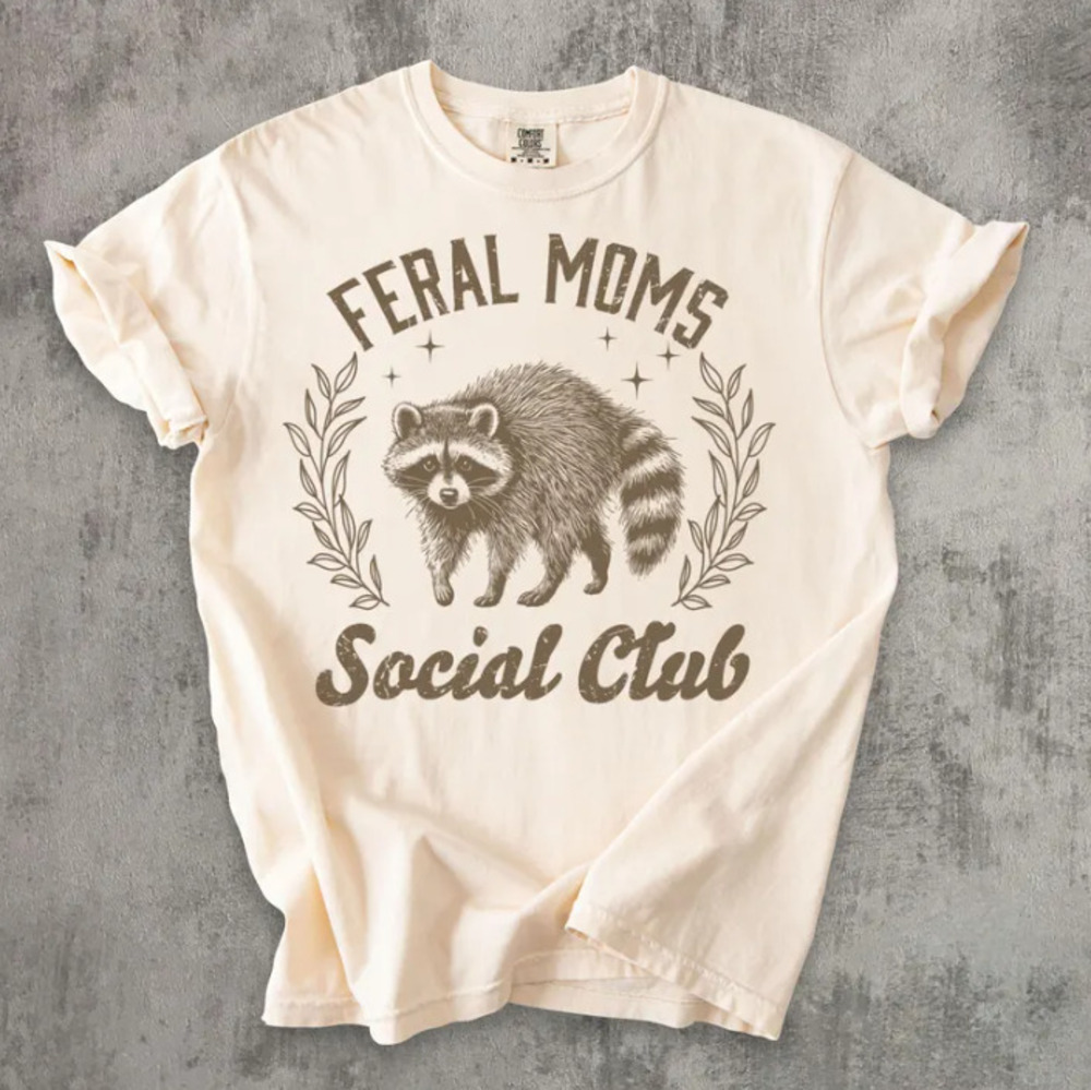 Feral Moms Social Club Shirt, Funny Raccoon Mom Tee, Chaos Mom T-Shirt